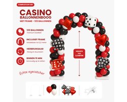 Feestbrein.nl Ballonnenboog Casino Thema - Las Vegas DIY Set - Herbruikbaar - 135 ballonnen
