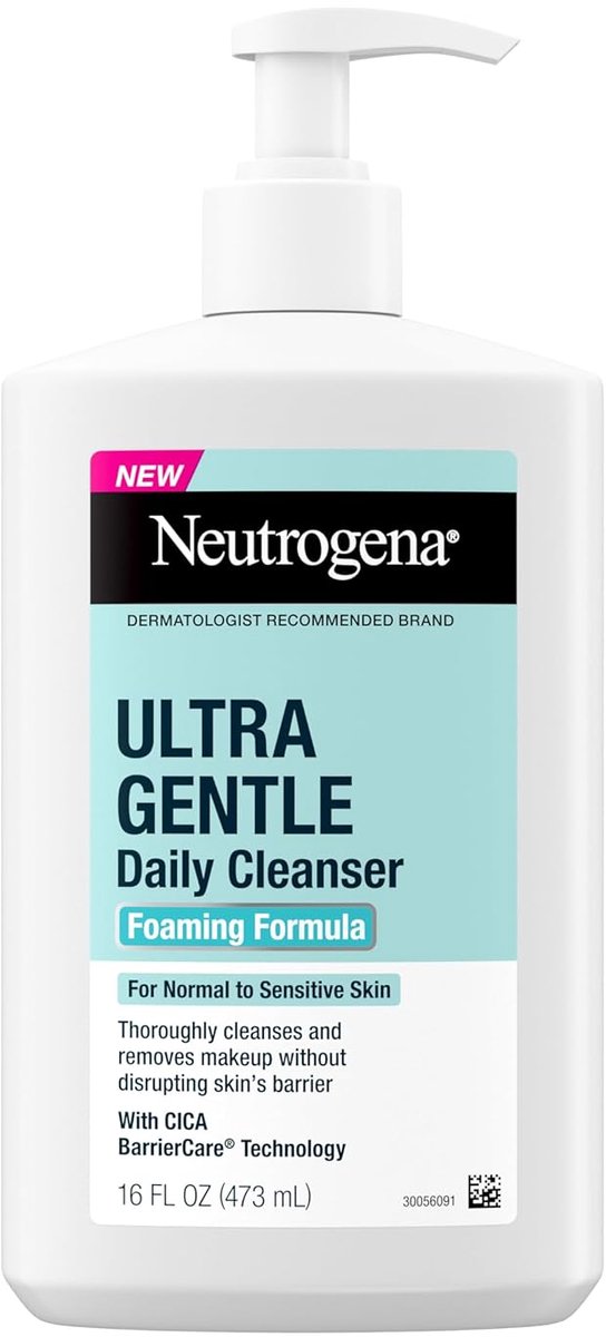 Neutrogena Ultra Zachte Schuimende Gezichtsreiniger – Gevoelige Huid – Geurvrij – 473 ml