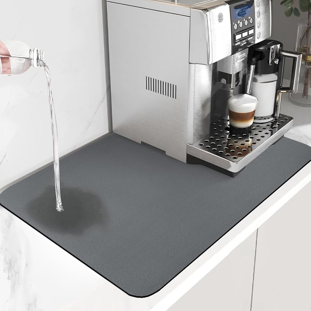 Super Absorbente Drainmat voor Koffiezetapparaat - 60 x 40 cm, Keukenonderlegger, Vaatdoek, Lekmat en Drainer voor Werkblad