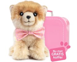 Studio Pets® Knuffel Pomeriaan Hond PomPom 23cm met GRATIS Koffer