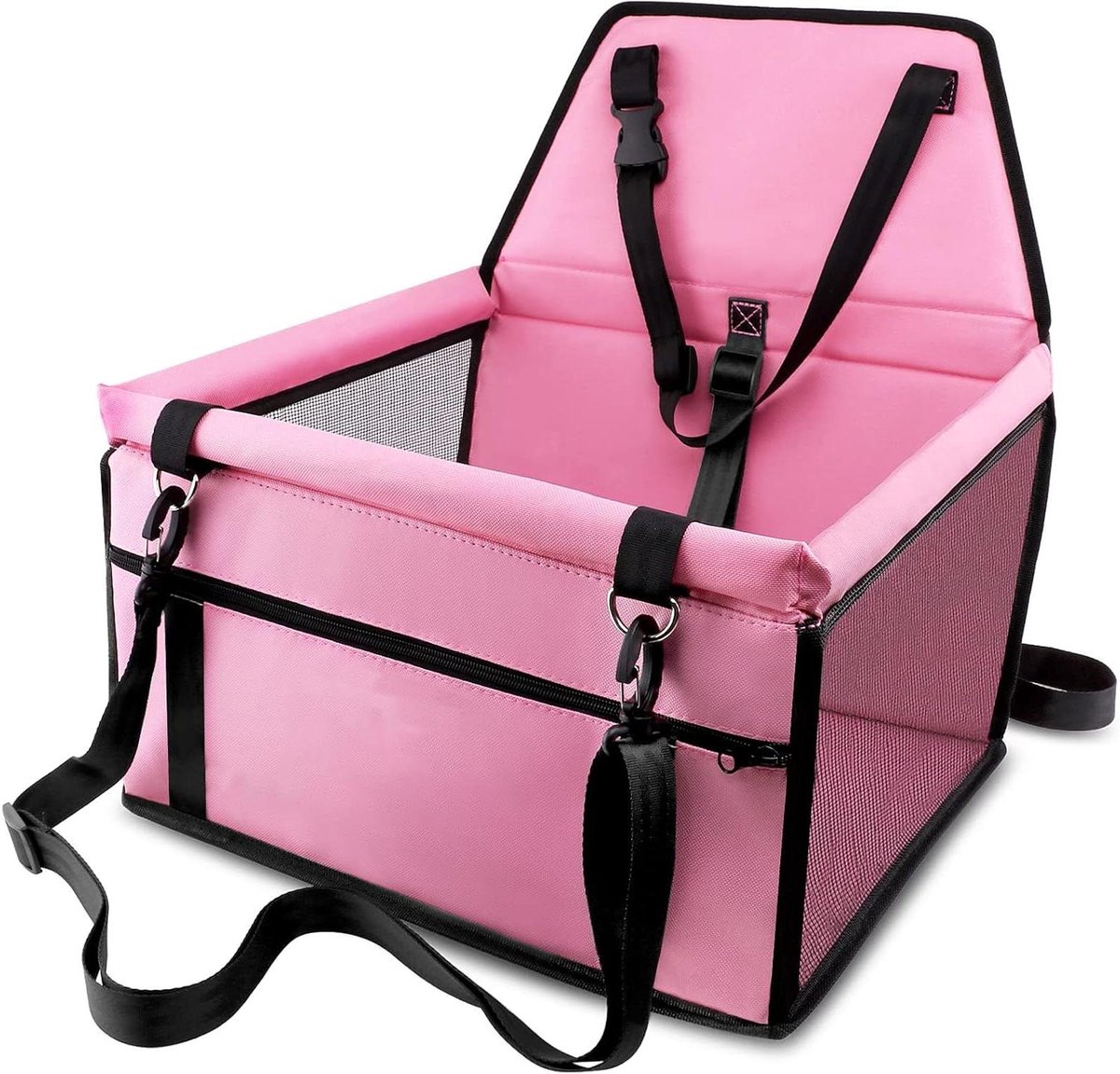Hondenautostoel - Hondenmand auto - Veilig reizen - Waterdicht & stevig - 40x30x25 cm - Roze