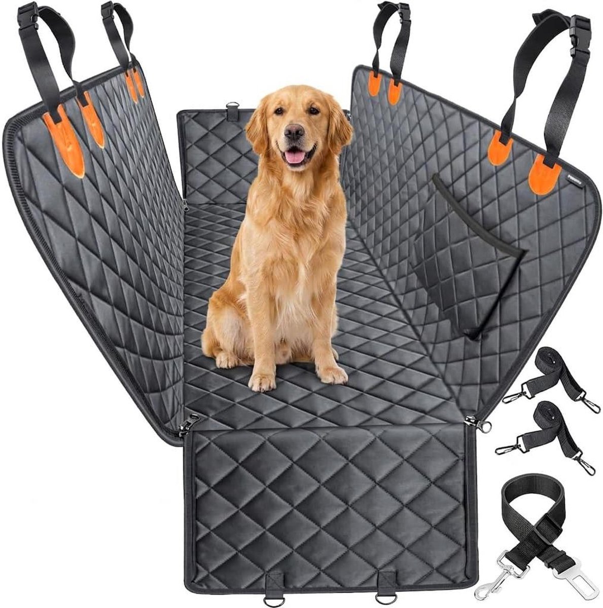 Honden Autohoes - Stoelhoes Hond - Reizen met Huisdier - Waterdicht Antislip - Universeel - Zwart