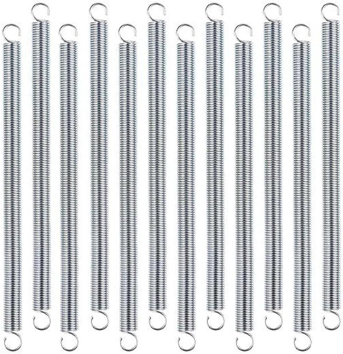 Spanveer Set - Veren met Haken - Onderhoud en Reparatie - Gegalvaniseerde Afwerking - 12 stuks 65 cm - Zilver