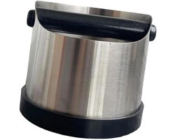 Koffiedikbak - Koffie klopdoos - Barista keuken - Met spatbescherming - 650ml capaciteit - Zilver