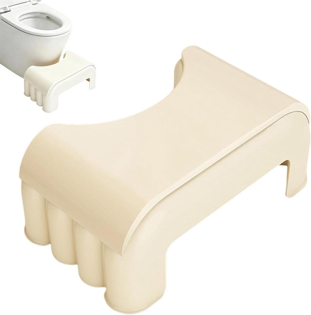 Toilet Kruk - Hurk Verhoger - Comfortabel Ontlasten - Antislip Basis - 39x24x39 cm - Wit