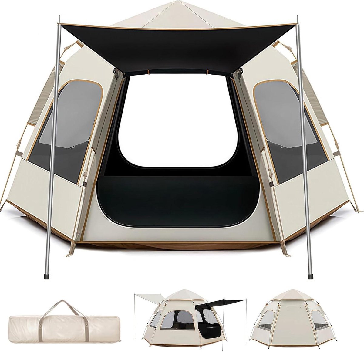 Kampeertent - Pop-up tent - Buitenactiviteiten - Automatische opzet - 3-4 personen - Meerkleurig
