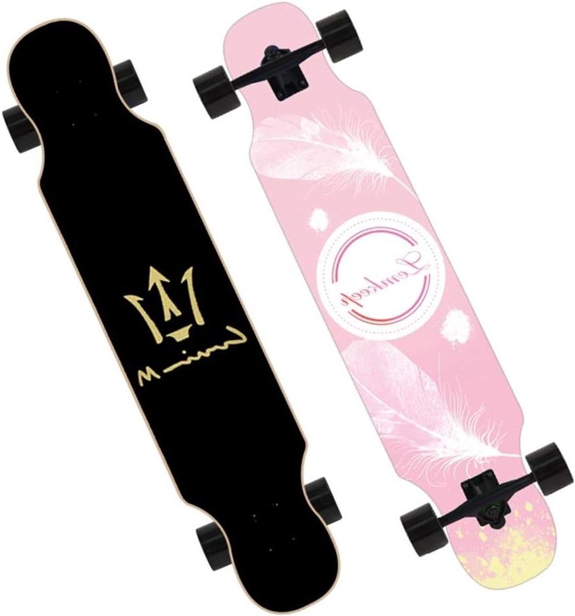 Professioneel Skateboard Longboard Streetboard Straat Reizen 8 Lagen Esdoornhout 118 cm Lengte Gekleurd