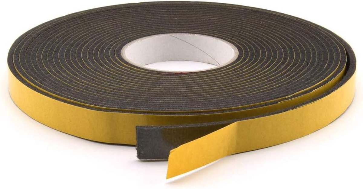 Zelfklevende Viltstrips Zwart 3 Meter - Bescherming tegen Krassen en Geluid