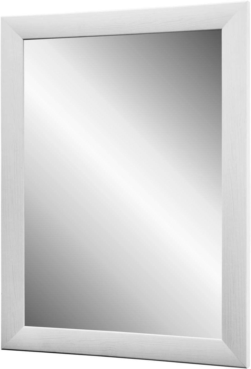 Ronde Wandspiegel op Maat Echt Glas 80x80 cm Wit Lijst Handgemaakt