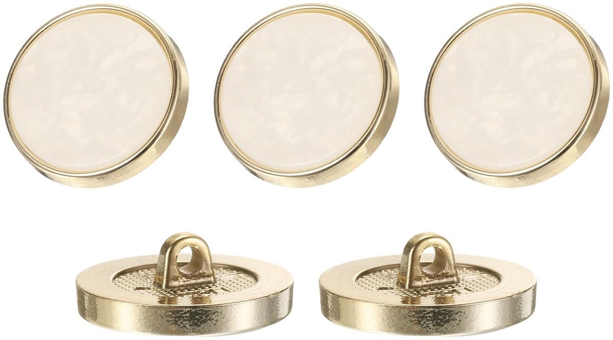 Knopen, 25 mm/1 inch decoratieve knoop, vintage, kunsthars, naai-accessoires voor jas, overhemd, uniform, jas, wit