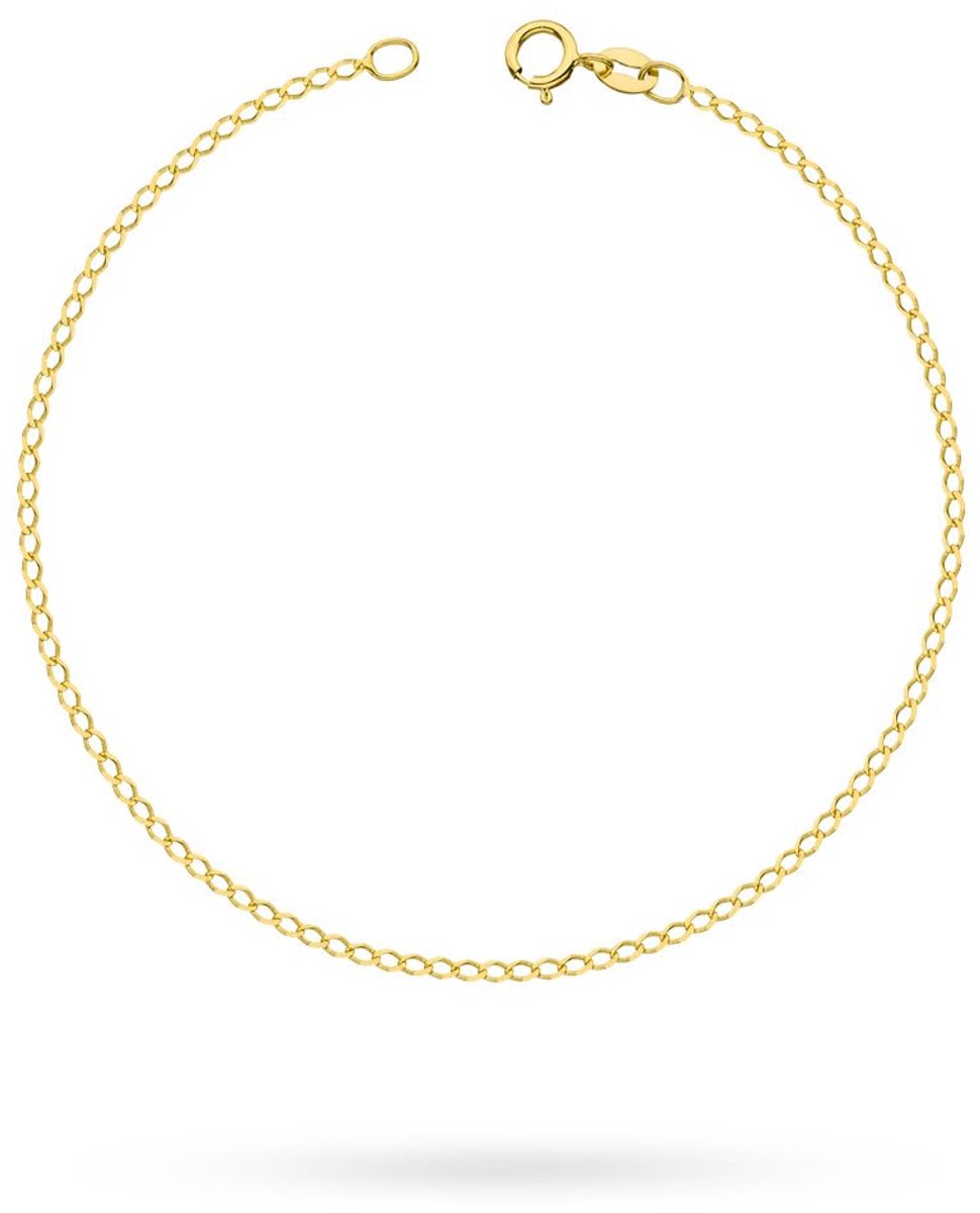Armband voor dames, 333 goud, fijne pantserketting van echt goud zonder hanger, delicate gouden armband, 8 karaat als cadeau voor meisjes, vriendin of moeder, geelgoud met etui