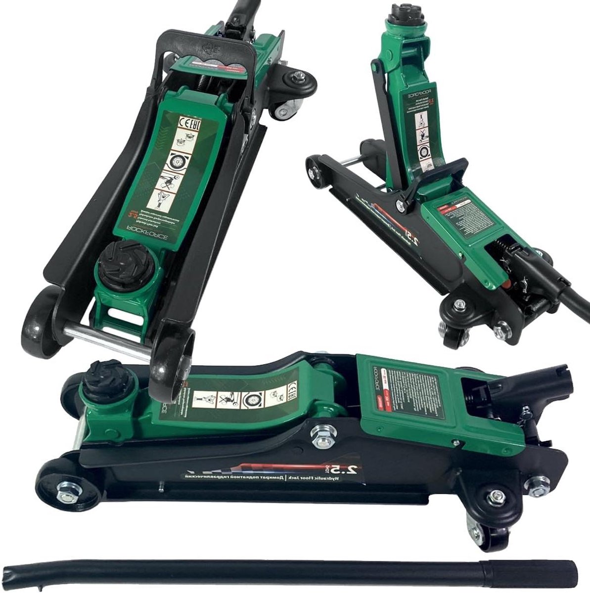 Hydraulische krik - Autokrik Trolleykrik - Voertuigonderhoud - Dubbele zuiger - 2.5 ton - Groen