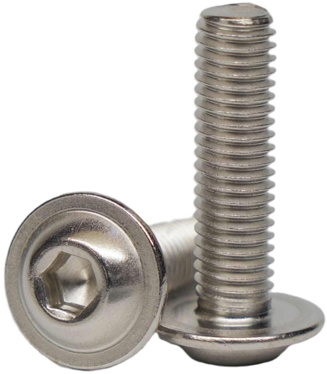 Lenskoppen Schroeven - Machineschroeven Flens - Bevestigen Meubels - Roestvrij Staal A2 - M10 x 100 mm - Zilverkleurig