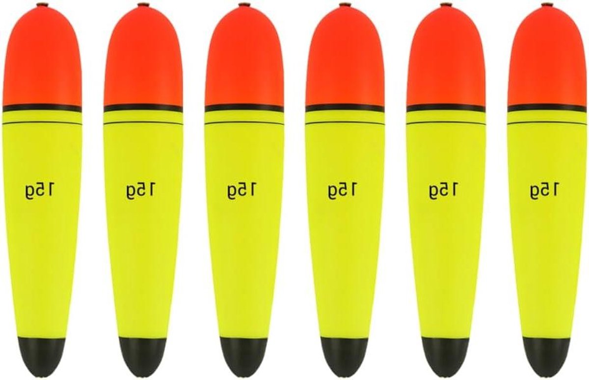 Meerval Slip Floats - Visdobbers Slip Bobbers - Lange Afstand Vissen - Waterdicht EVA Materiaal - 6 Stuks - Fluorescerend