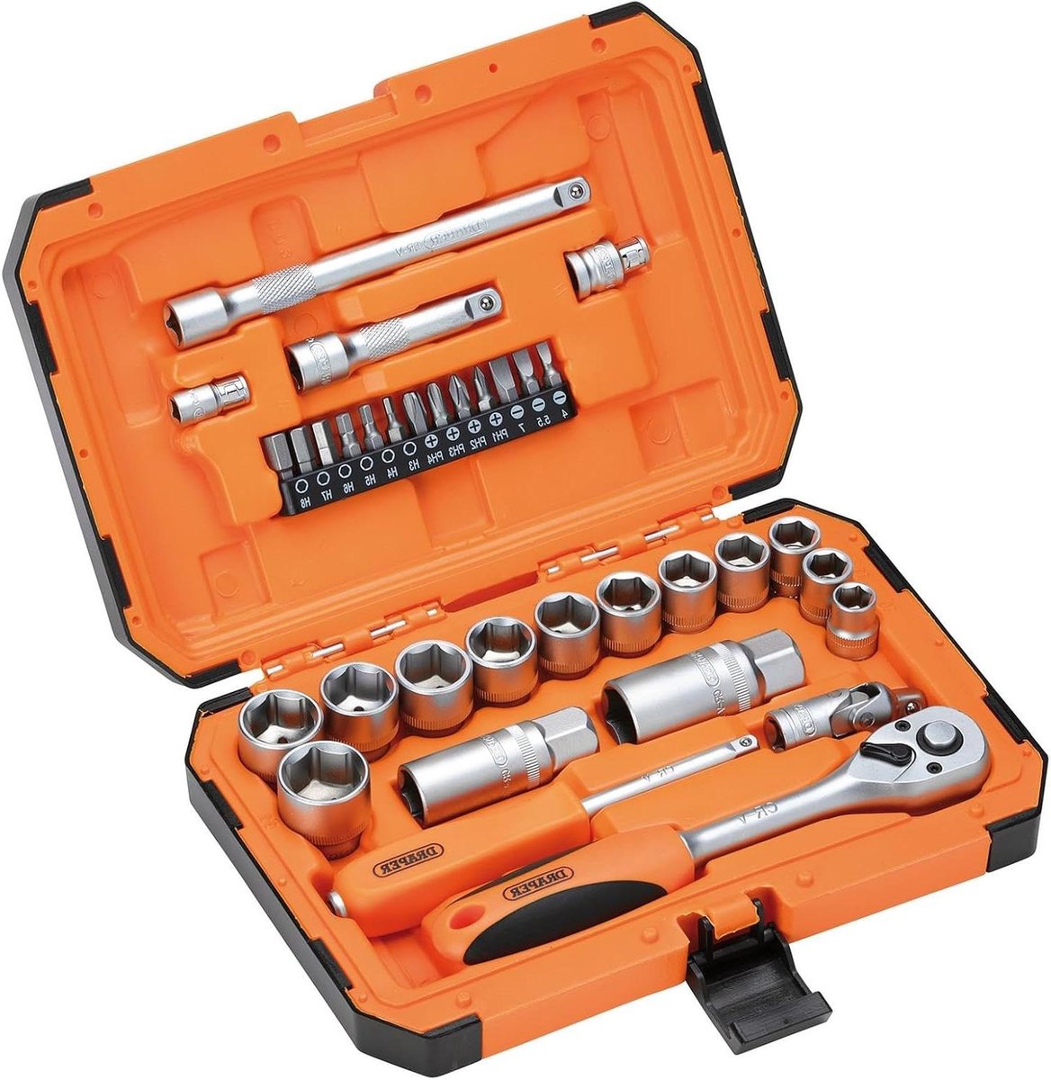 Doppenset Metrisch - Socket Set - Auto Reparatie - HI-TORQ 6-punts - 34 stuks - Metaal