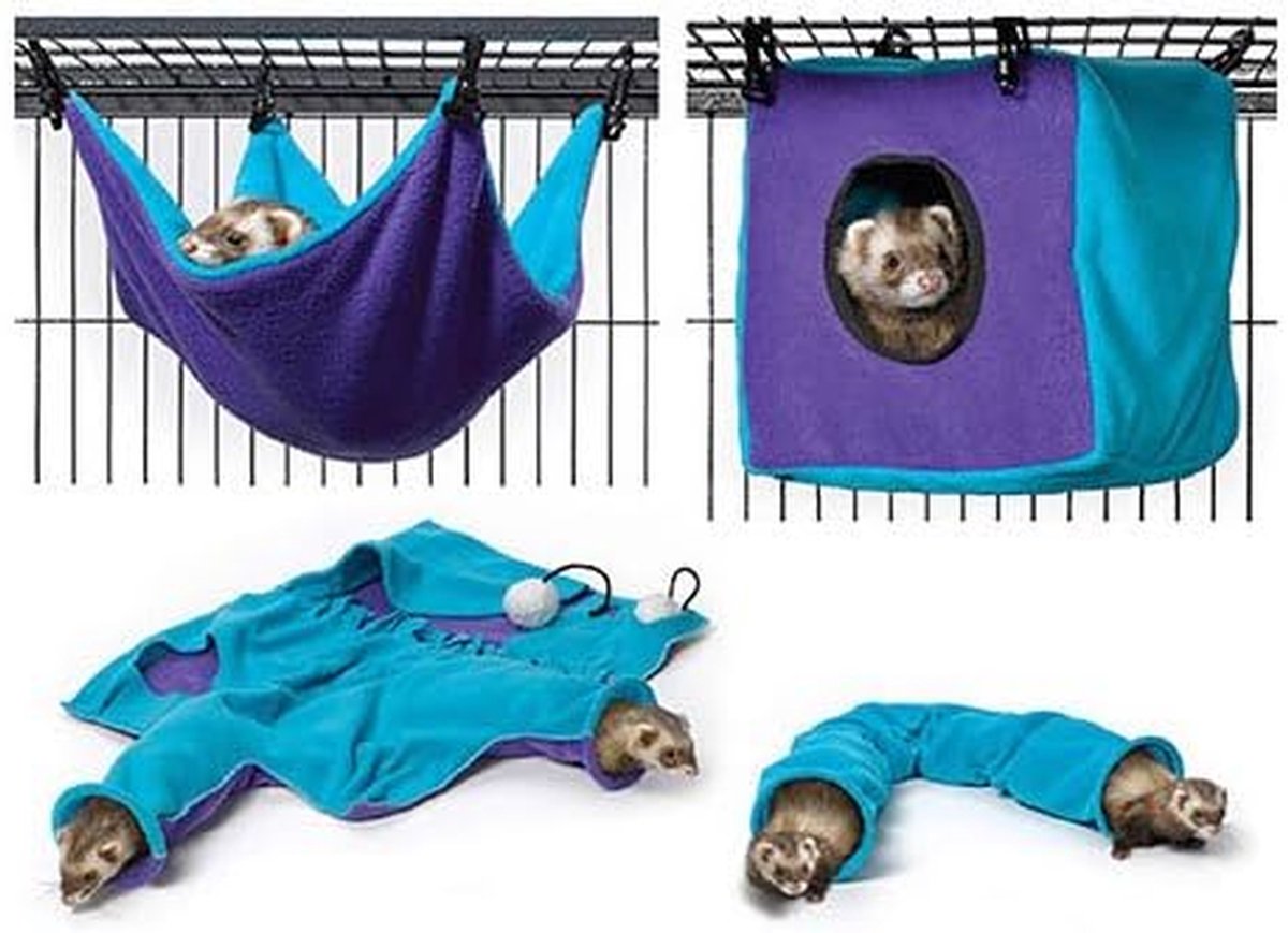 Accessoireset Kleine Dieren - Knaagdierbenodigdheden Kit - Dierenverblijf Inrichten - Machinewasbaar Materiaal - 3175 x 2261 x 1651 cm