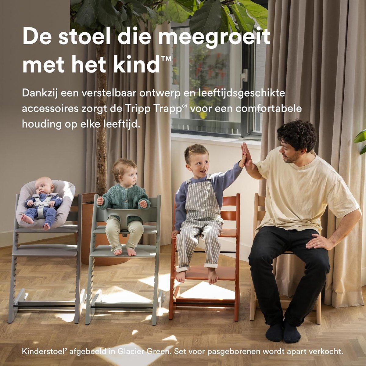 Kinderstoel met Baby Set - Hoge Stoel Eetstoel - Samen Eten - Groeit Mee Met Kind – foto 6