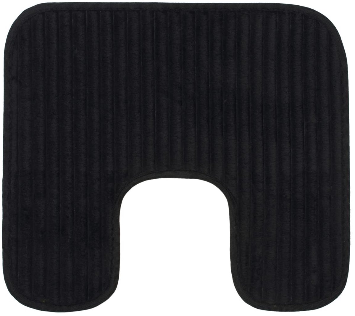 - Zacht antislip U-vormig toilettapijt, 100% polyester, 50 x 45 cm, zwart