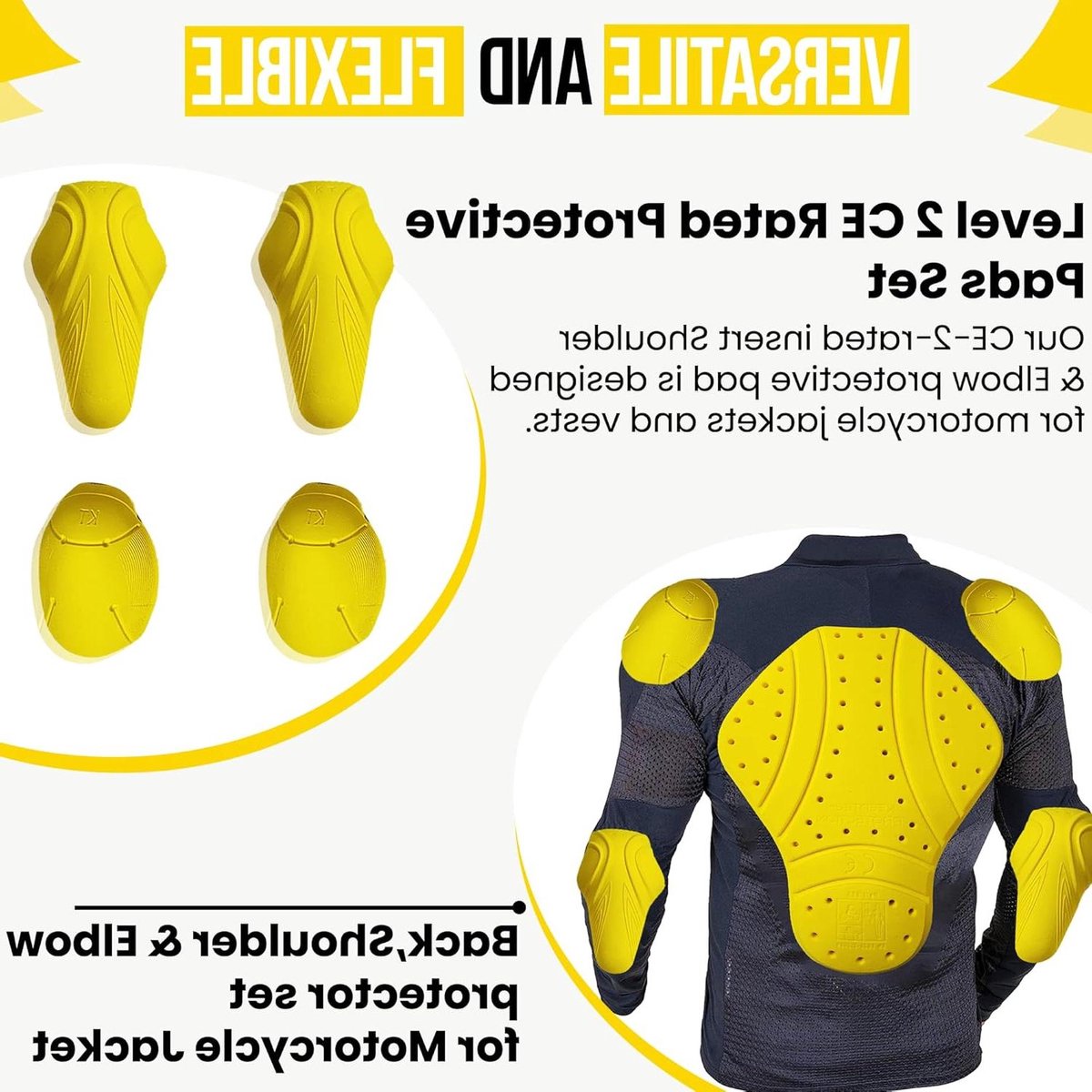 Motor Kleding Beschermers - Motor Beschermingsset - Motorrijden - CE Level 2 Gecertificeerd - 5 stuks - Niet gespecificeerd