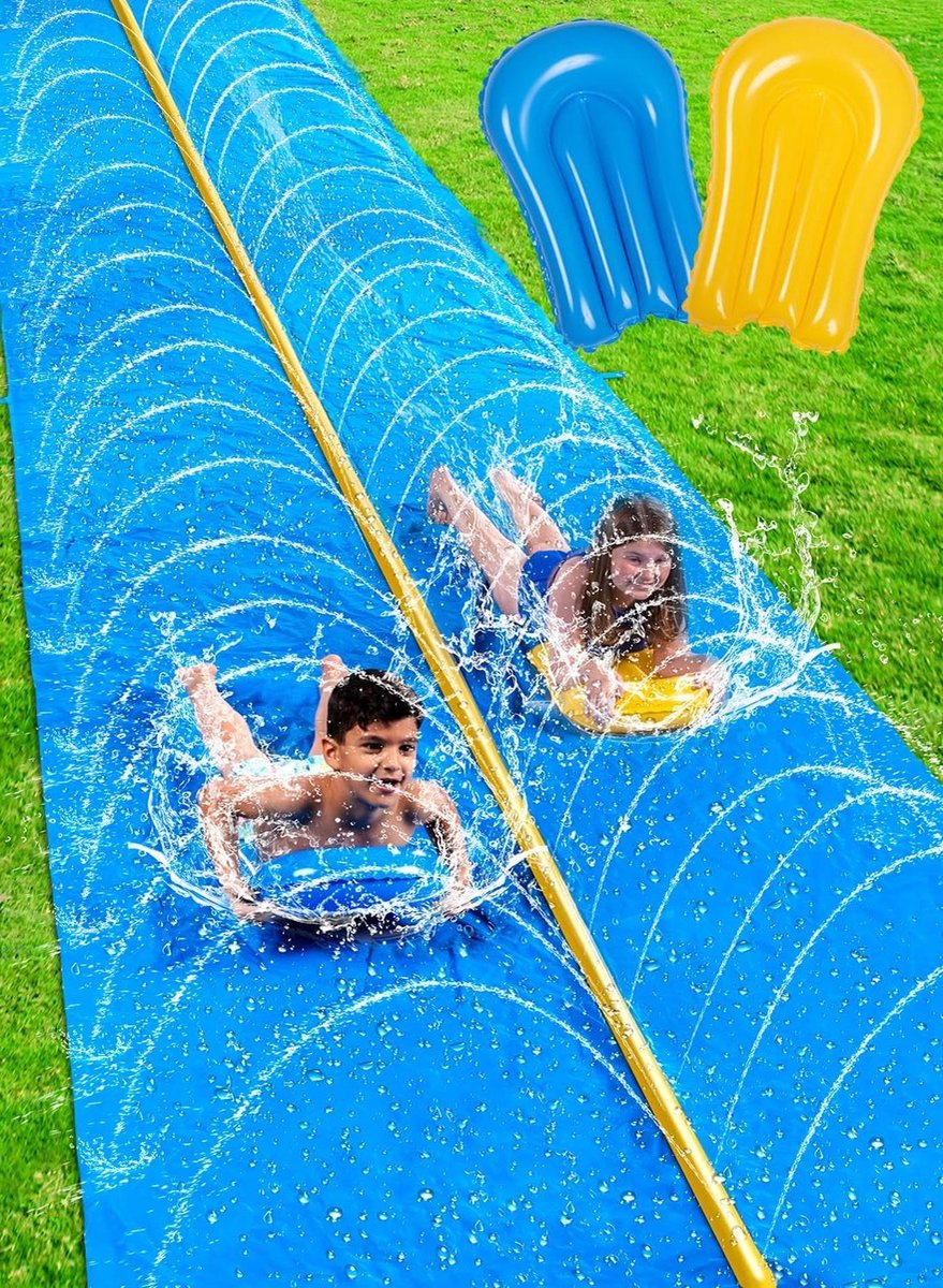 Enorme Waterglijbaan 9 Meter met Ingebouwde Sproeier voor Zomerplezier in de Tuin