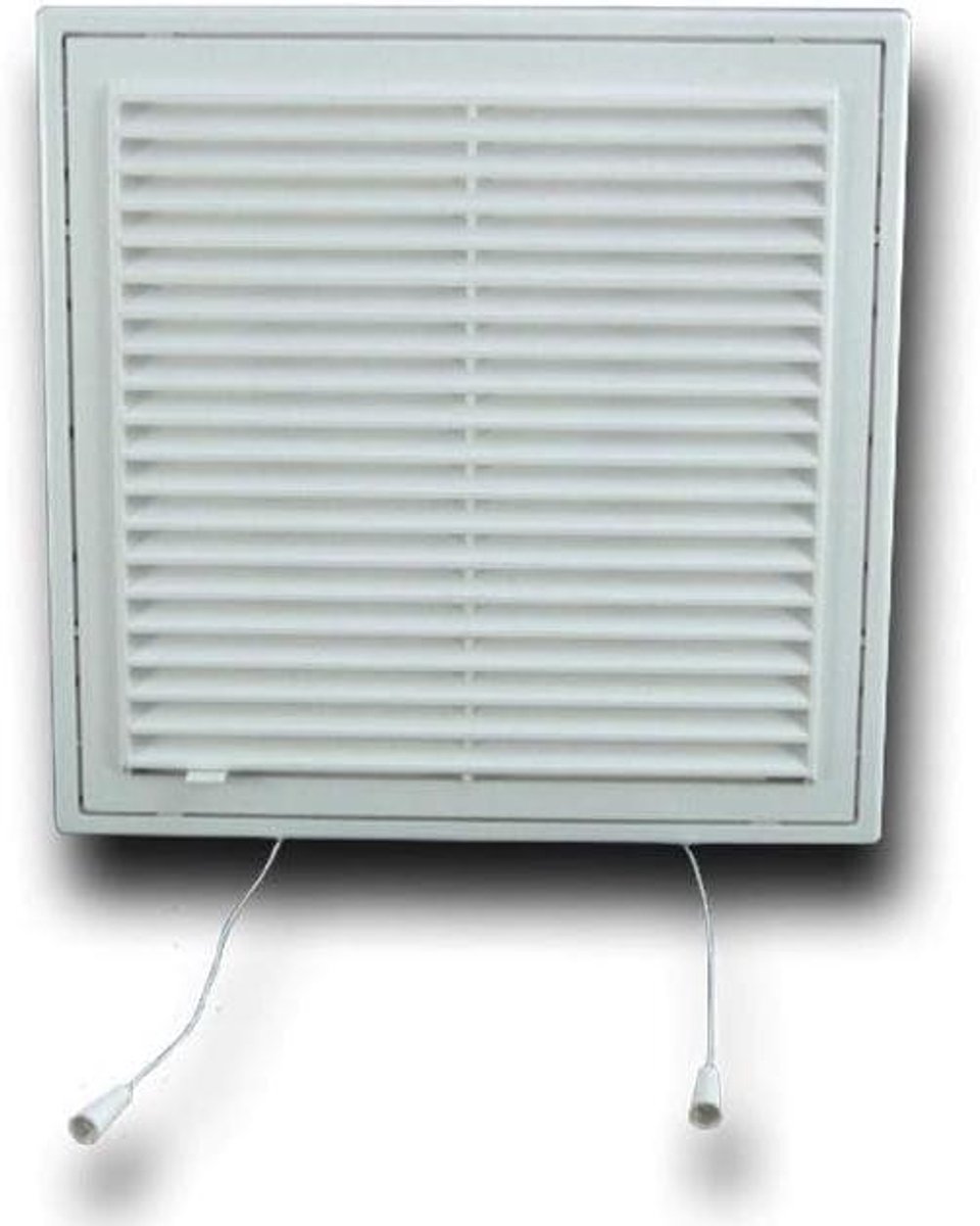 Ventilatierooster Afsluitbaar - Afsluitrooster ABS - Luchtstroom Regelen - Met Insectenhor - Ø200 250x250mm - Wit