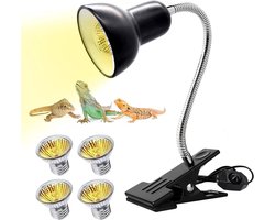 UV Warmtelamp Reptielen - Terrarium Lamp - Gezonde Reptielen Ontwikkeling - 3-in-1 UVA UVB Spectrum - 2x 25W 2x 50W