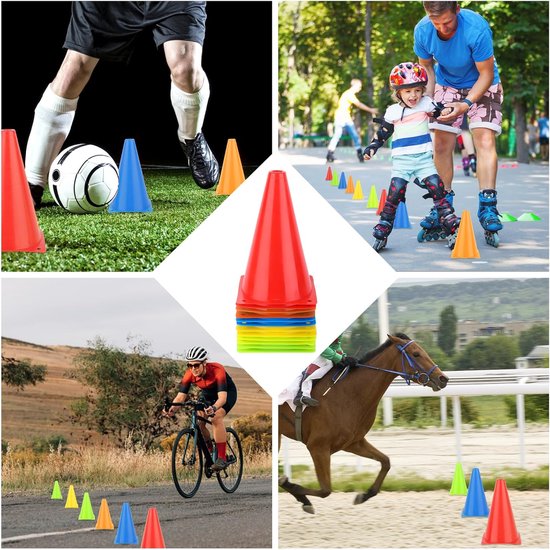 Verkeerskegels - Trainingskegels Markeringspalen - Sport en Spel - Compact Ontwerp - 18 cm Hoog - Oranje — afbeelding 4