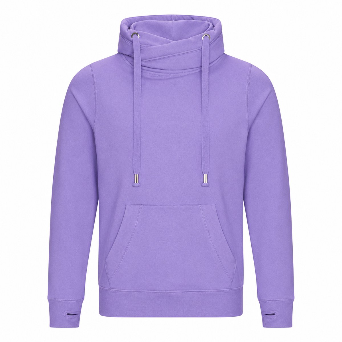 Cross Neck Hoodie Heren – Heavyweight Hoodie 330 g/m² – Crossover Hals – Streetwear Trui Paars