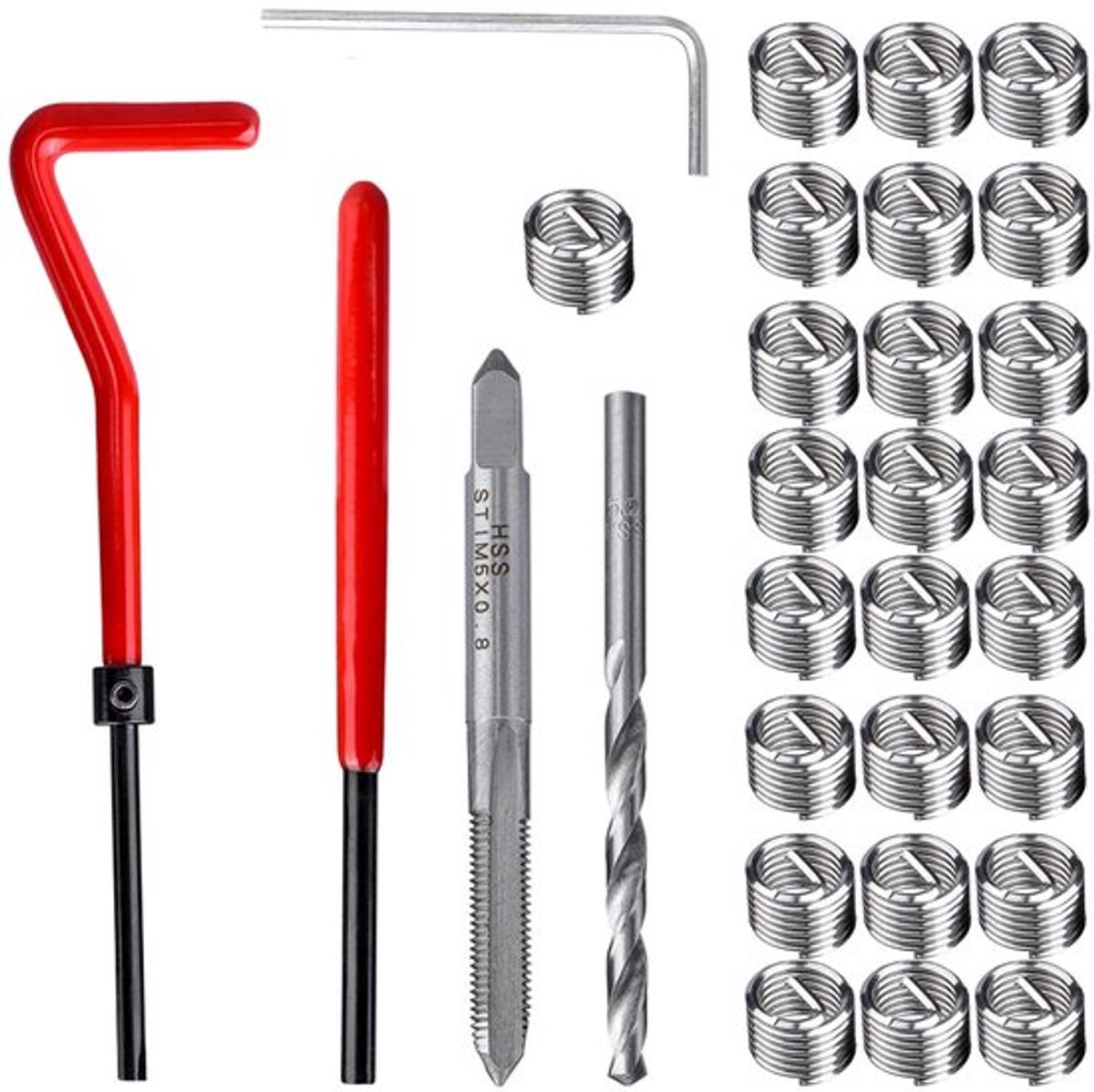 Allecto - Schroefdraadreparatieset - M5 x 0,8 mm - 30 stuks