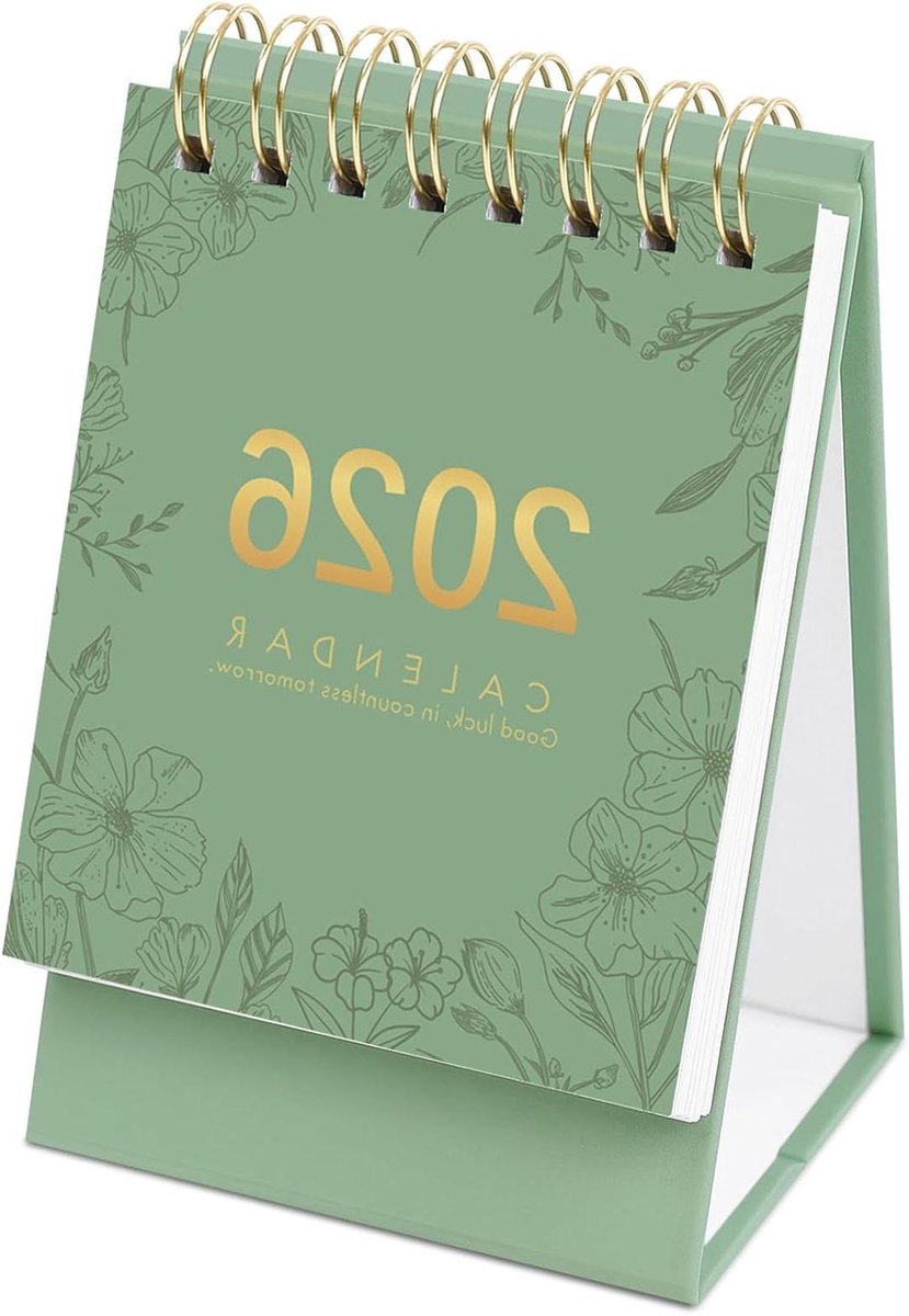 Mini Bureaukalender - Kleine Kalender - Planning Bijhouden - 19 Maanden Overzicht - 45 inch Hoog - Groen