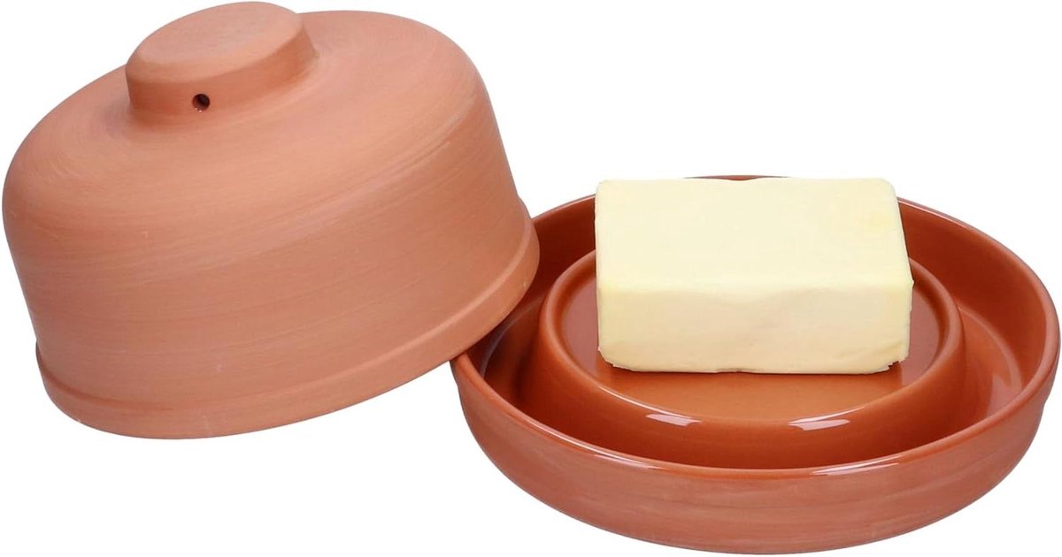 Botervloot - Boterkoeler - Boter Bewaren - Koel zonder stroom - Ø 20 cm - Terracotta
