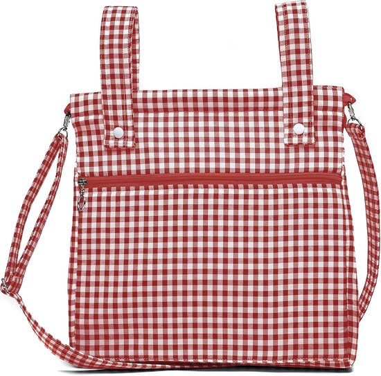 Voetenzak en Luiertas Set - Kinderwagen Accessoires - Baby Comfort - Handgemaakt Katoen - 95 x 53 cm - Rood — afbeelding 2