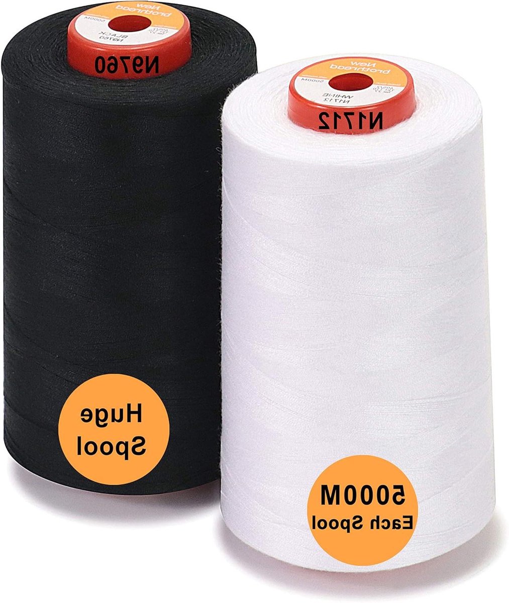 Polyester Naaigaren - Naaimachine Garen - Naaien Quilten - Hoge Treksterkte - 10000m - Wit Zwart