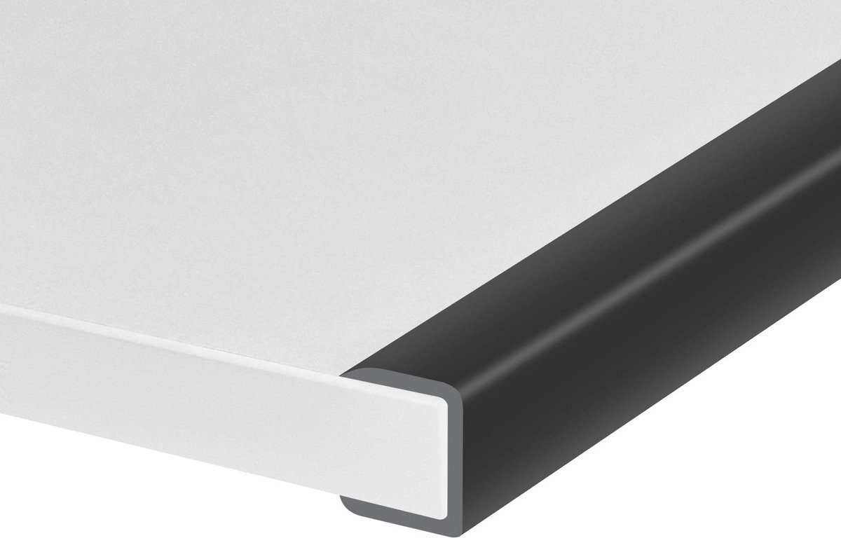 Rubberen randafwerking, zelfklevende flexibele randbeschermer voor multiplex, kast en lade, 19mm U-vormige randafwerking voor hout, geschikt voor 18-20 mm, lengte 3 m