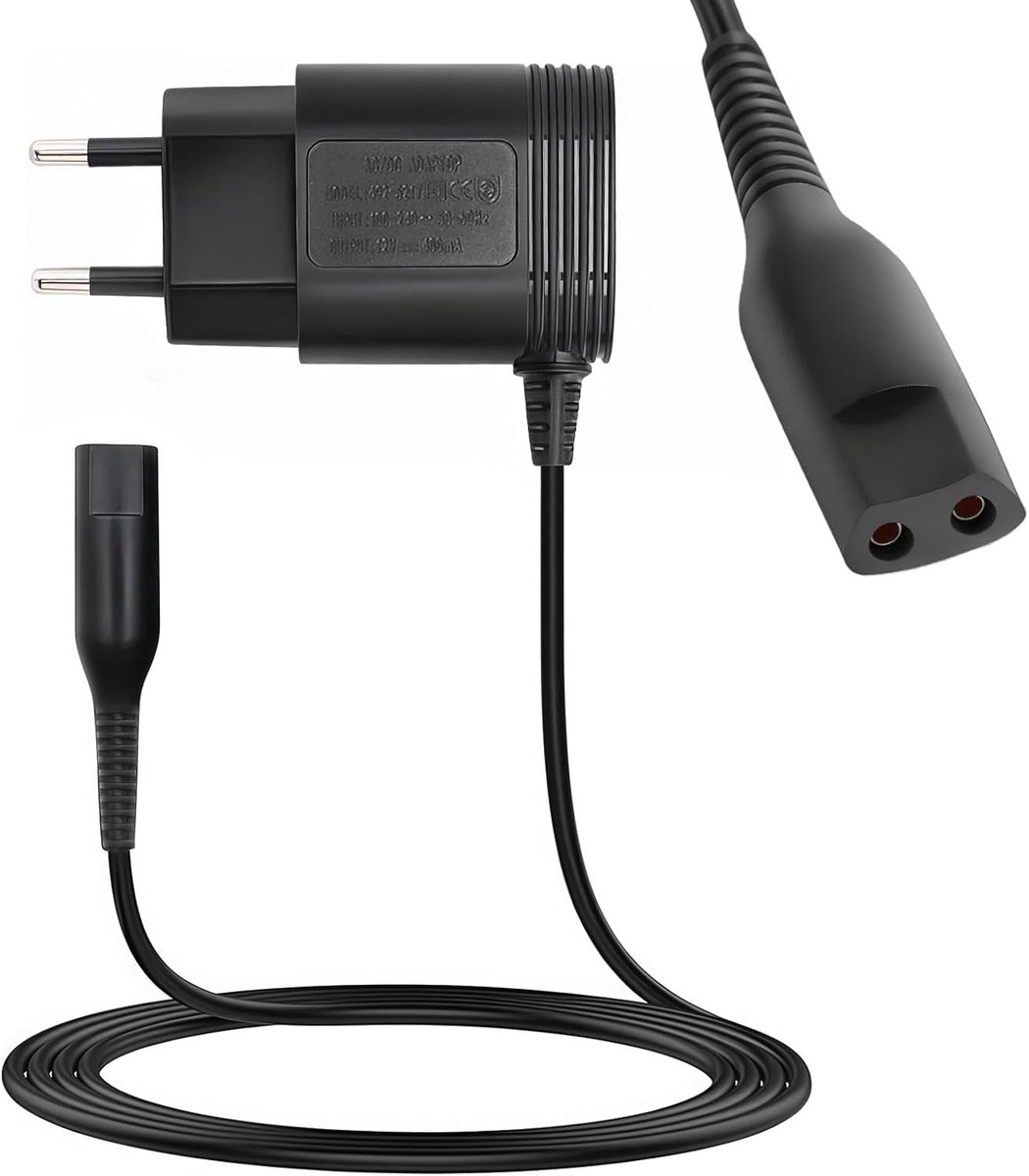 Oplaadkabel voor Braun scheerapparaat, 12 V, 0.4 A, vervangende voeding, geschikt voor Series 9, 8, 7, 6, 5, 3, 1, trimmer en epilator, haarclipper, elektrisch opladen en accessoires