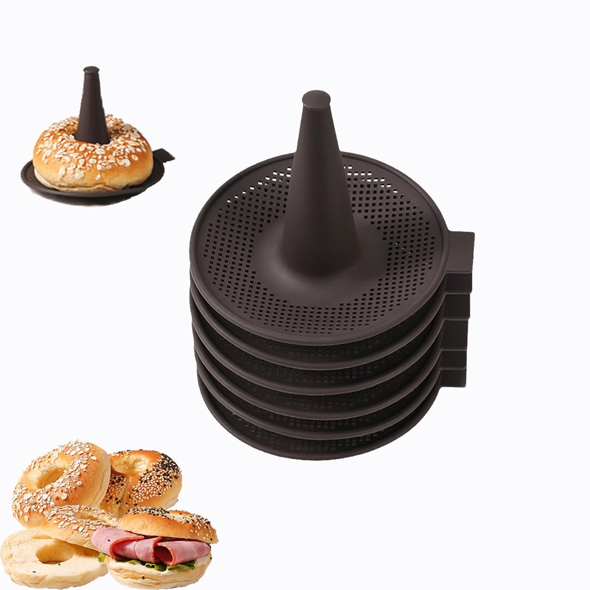 Bakvormen, siliconen donutvormen om te bakken, donut muffin siliconen cakevorm, herbruikbaar, voor donuts, bagels en muffins, cake