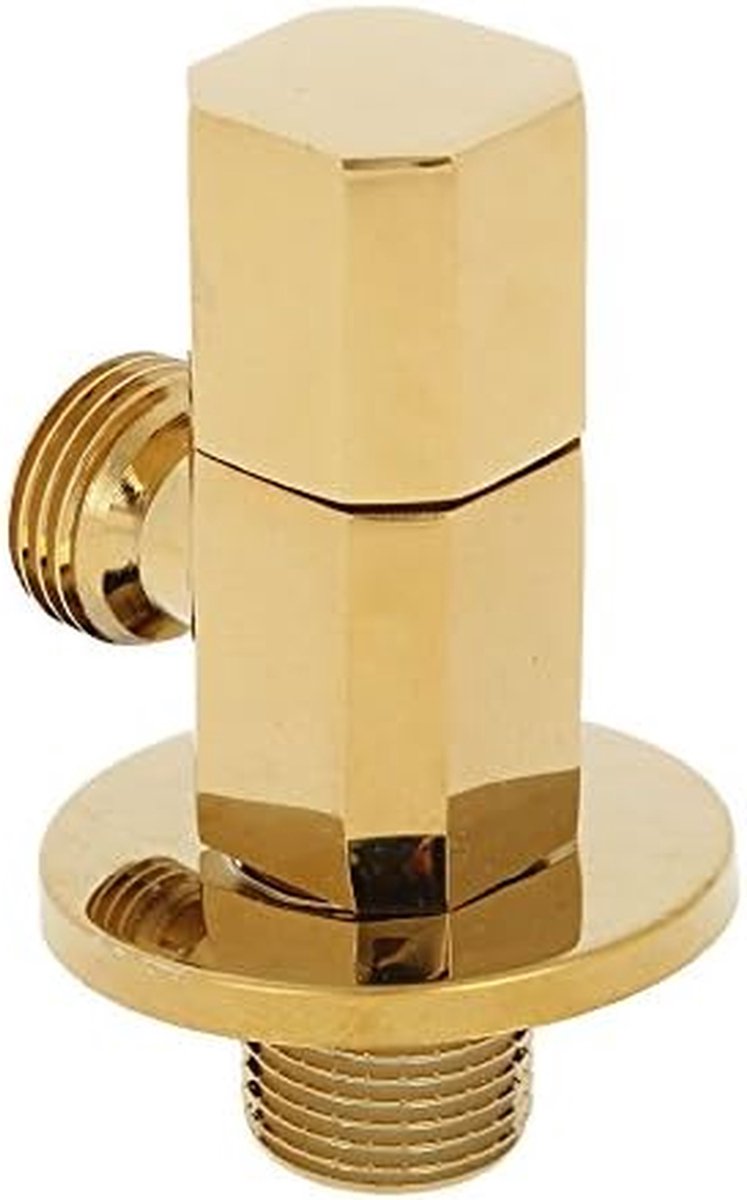 Hoekkraan Messing - Stopkraan Badkamer - Water Aansluiten - Krasbestendig Goud - G1/2 Schroefdraad - Goud