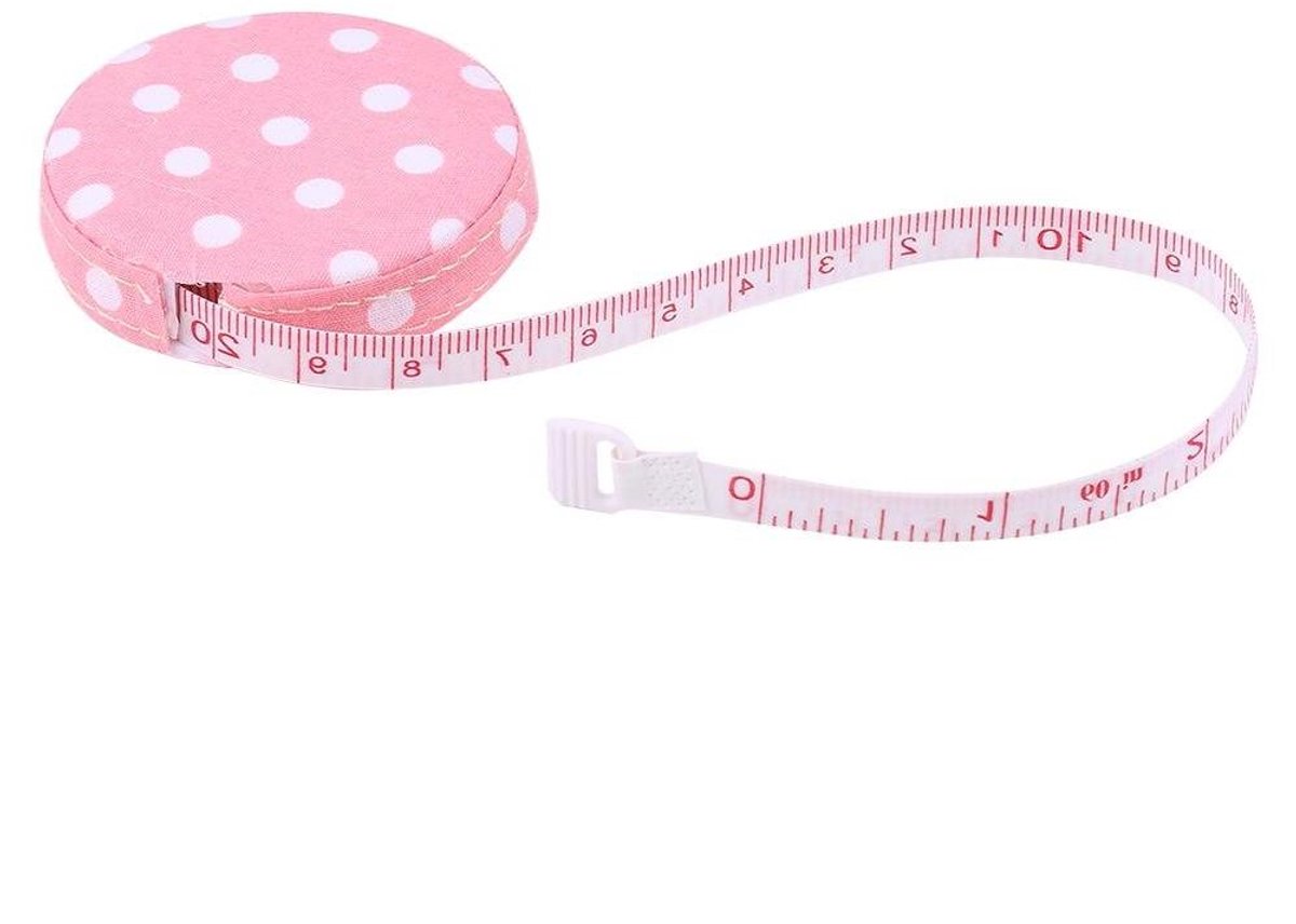 Intrekbaar Meetlint - Lichaamsliniaal Stoffen Meetlint - Kleding Maken - Zelf oprollend Mechanisme - 150 cm - Wit