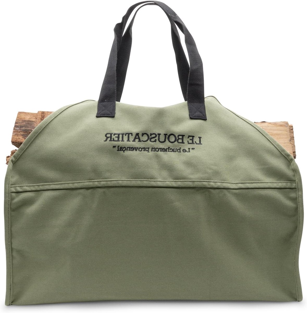 Houtmand - Brandhouttas Opslagmand - Hout Opslaan - Robuust Ontwerp - 60 x 46 x 26 cm - Olijfgroen