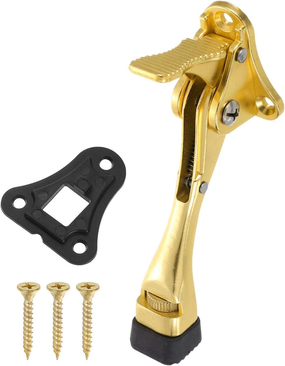 Kickdown Deurstopper - Pedaal Deurhouder - Deur Open Houden - In Hoogte Verstelbaar - 100 mm - Goud