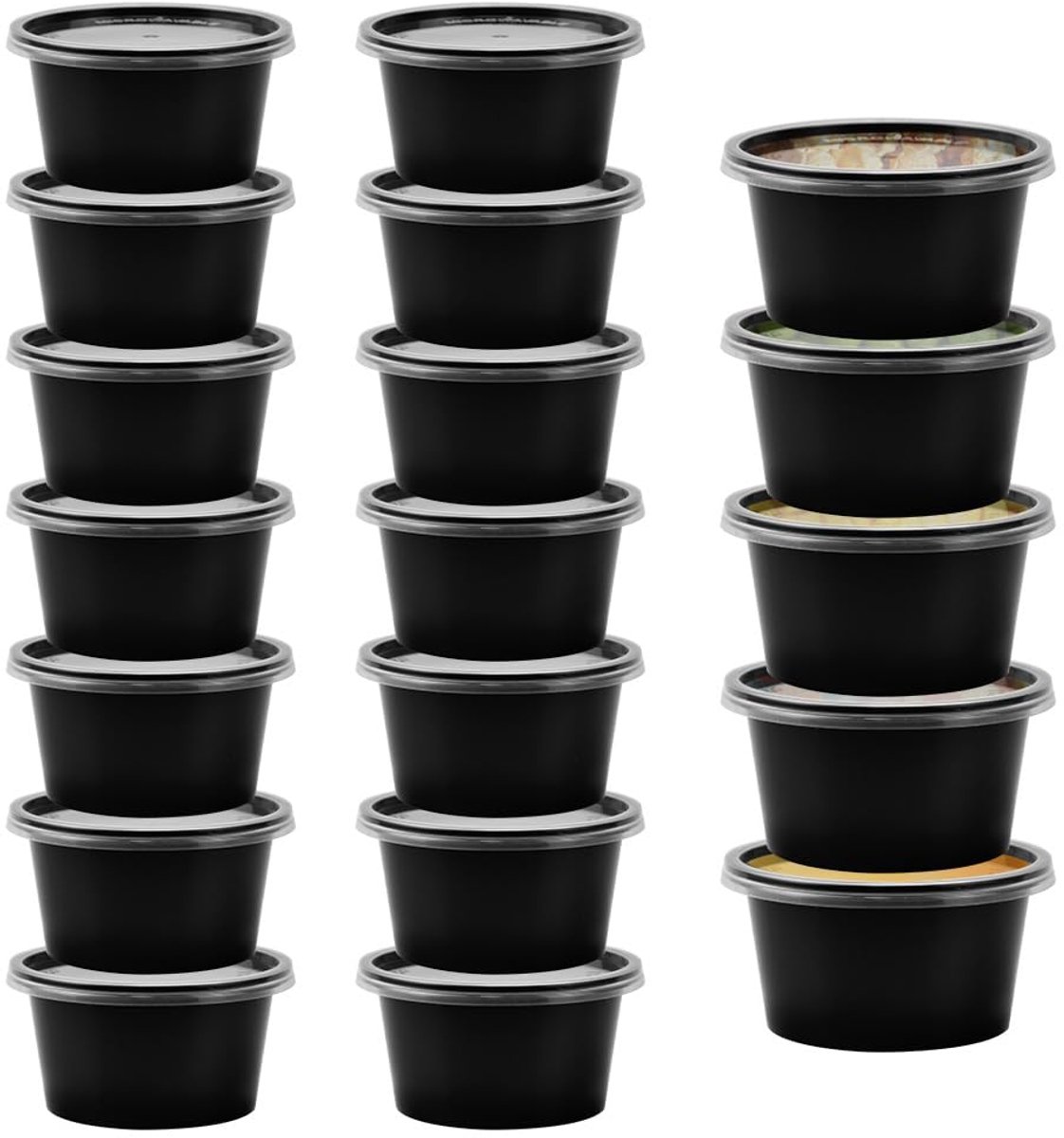 50 stuks opbergdozen met deksel Kleine plastic containers 120 ml Sauzenbekers 300 ml Dressingbekers Vershouddozen Lekvrij Microgolfbestendig Kleine dozen voor sauzen