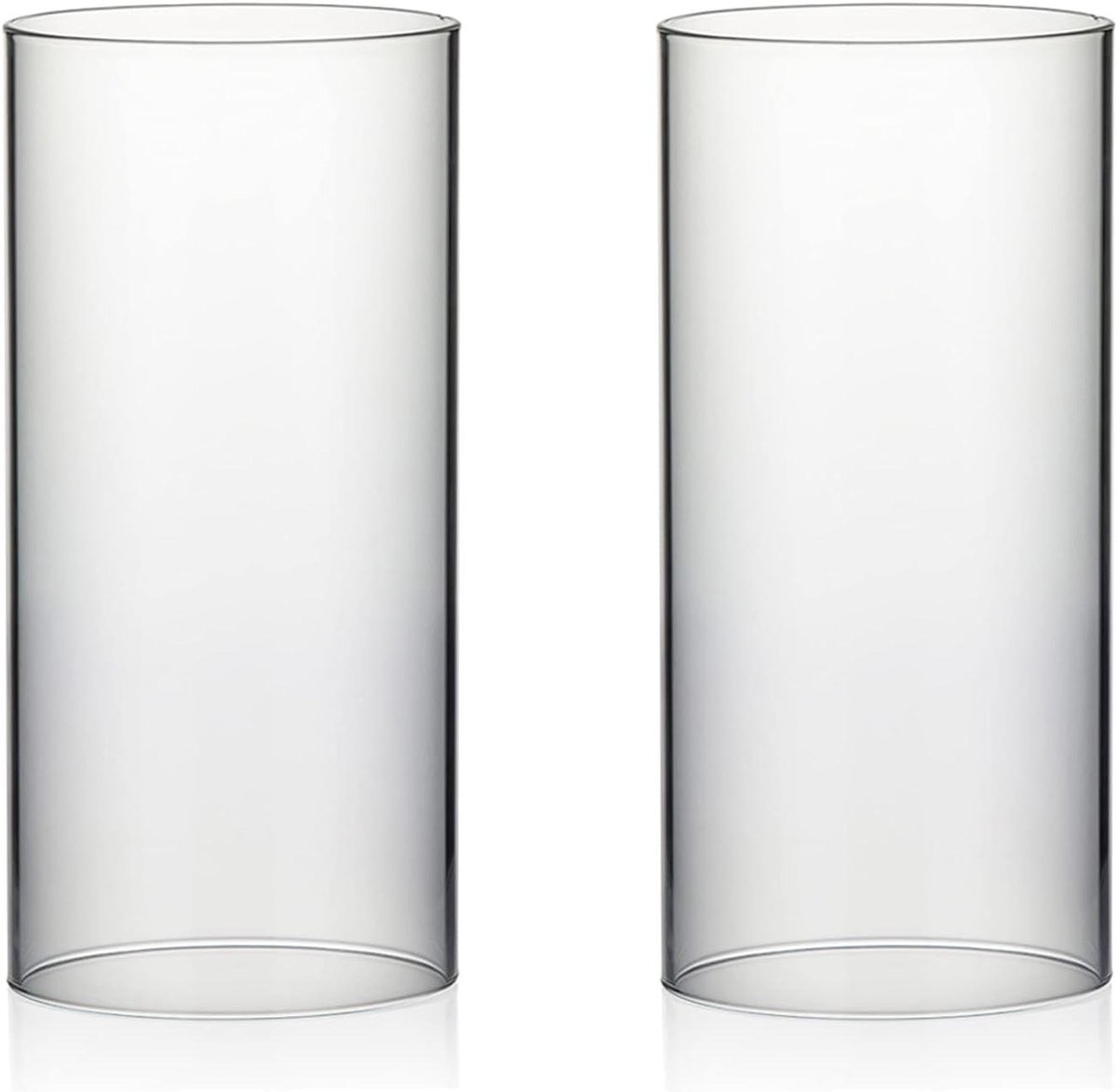 Glazen Kaarshouder - Schoorsteen Shade Tube - Kaarsen Verlichten - Open Einde Ontwerp - 25 cm Hoog - Helder