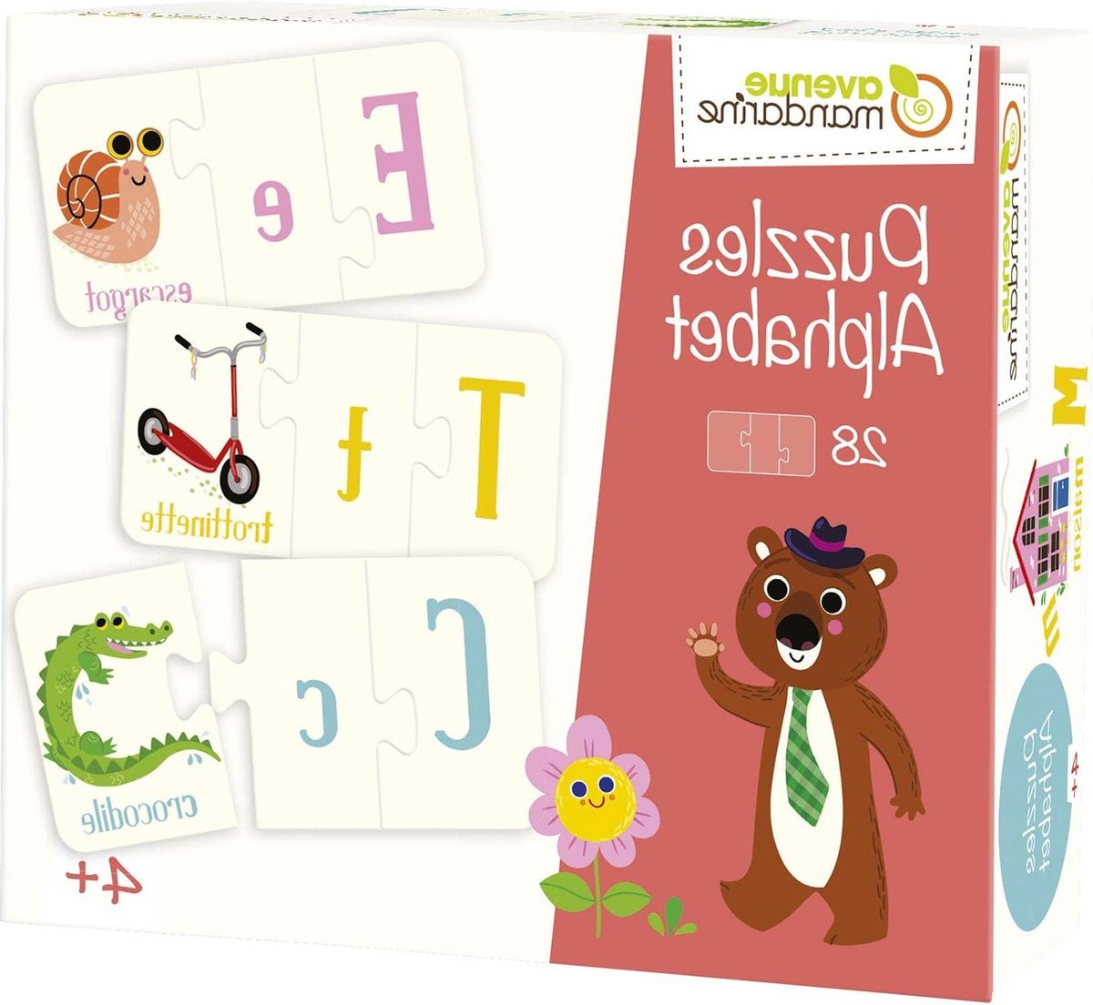 Alfabet Puzzel - Educatieve Puzzel - Leren Lezen - 3 Delige Puzzels - 6 x 11 cm - Meerkleurig