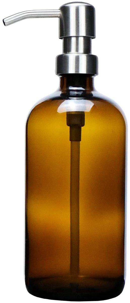 Zeepdispenser met roestvrijstalen pomp vloeibare zeepdispenser voor badkamer, keukendecoratie