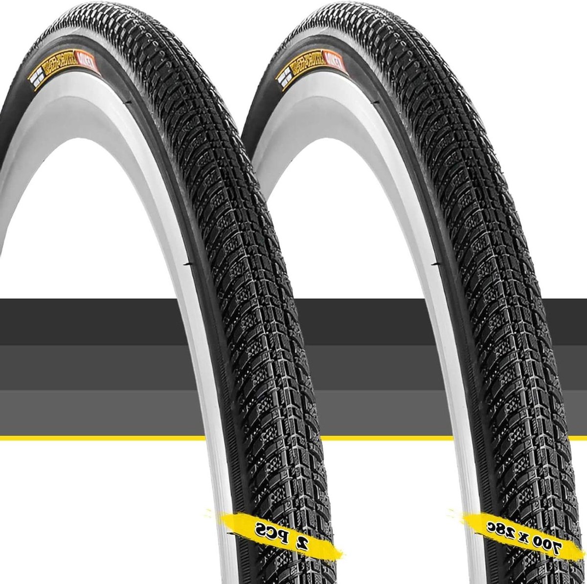 Racefiets Banden - Gravelbanden Clincher - Wegwedstrijden - Slijtvast Lekvrij - 700x28c - Zwart