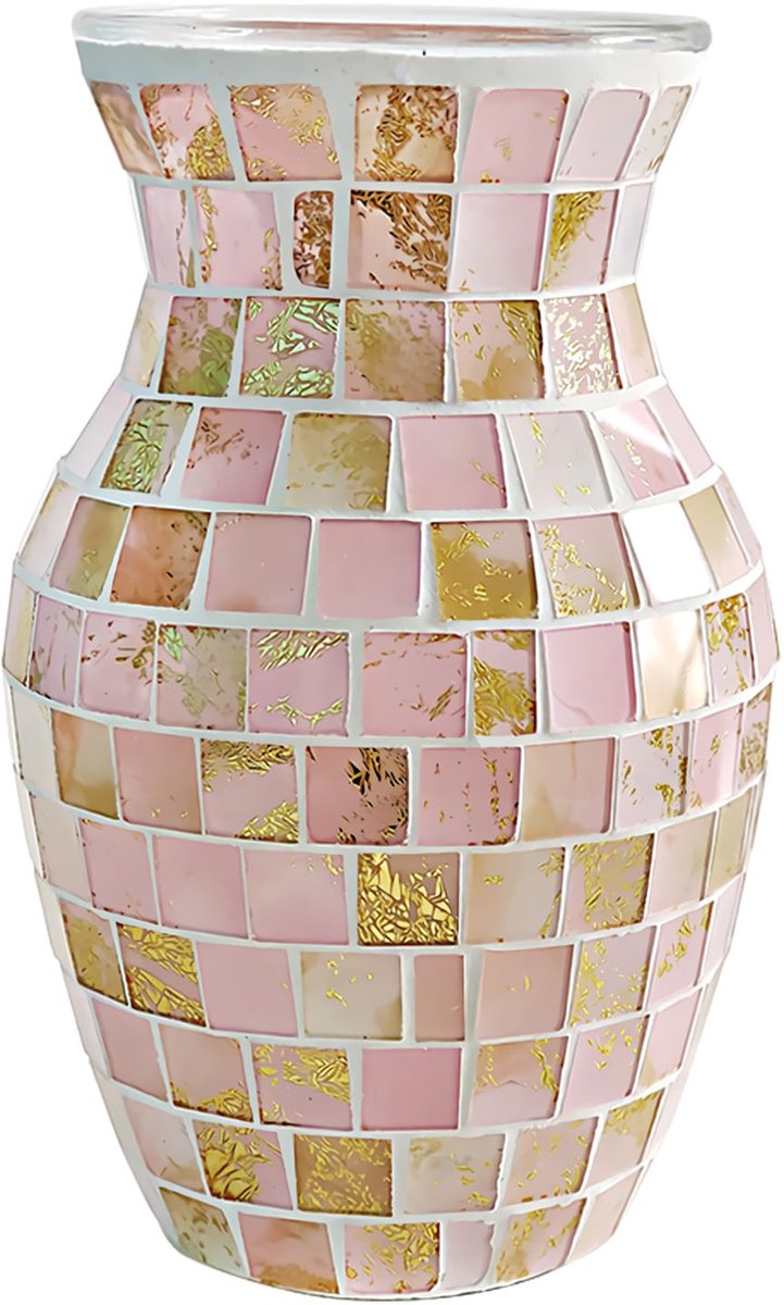 Vaas, glazen vazen, handgemaakte mozaïek glazen vaas, decoratieve vazen, moderne vaas voor kantoor, woonkamer, keuken, huisdecoratie, tafeldecoratie, slaapkamer, boekenrekken, bruiloft, feest
