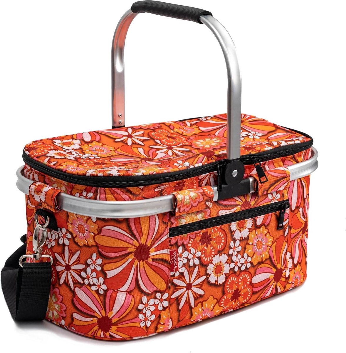 Opvouwbare mand - Koeltas - Picknick en boodschappen - Waterdicht en thermisch - 25 liter - Grijs