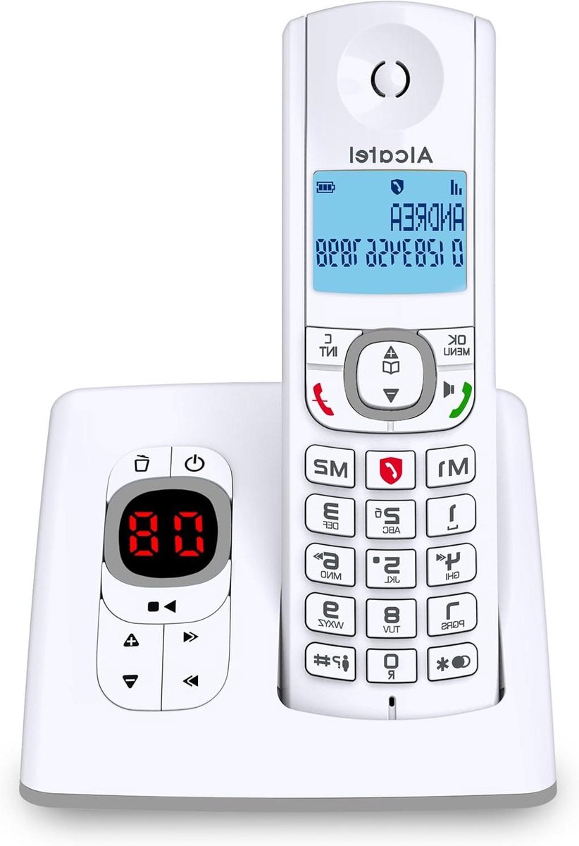 Draadloze Vaste Telefoon - DECT Telefoon - Thuis Bellen - Met Antwoordapparaat - 100 Contacten - Wit Grijs