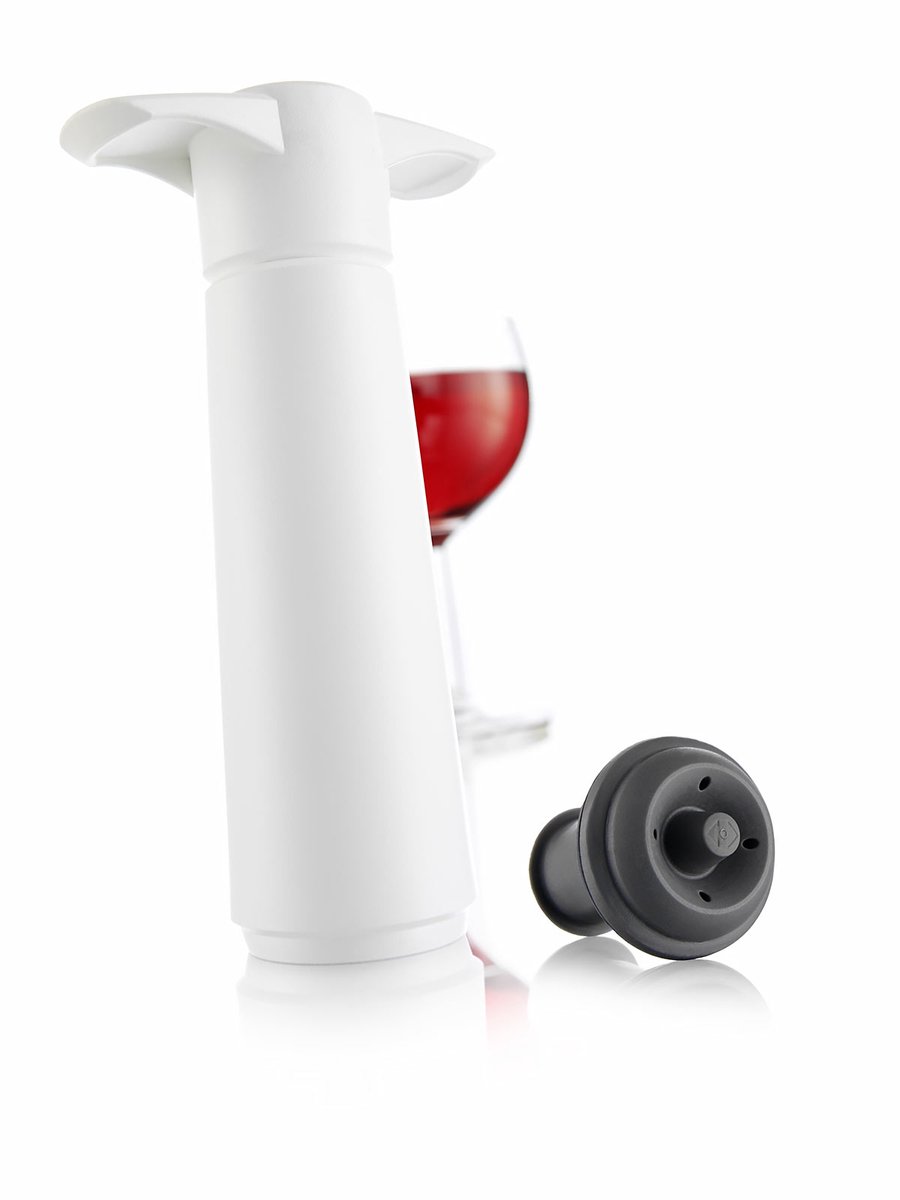VacuVin Vacu vin wine saver wit - vacuümpomp voor wijn - inclusief wijnstopper - houdt wijn langer vers