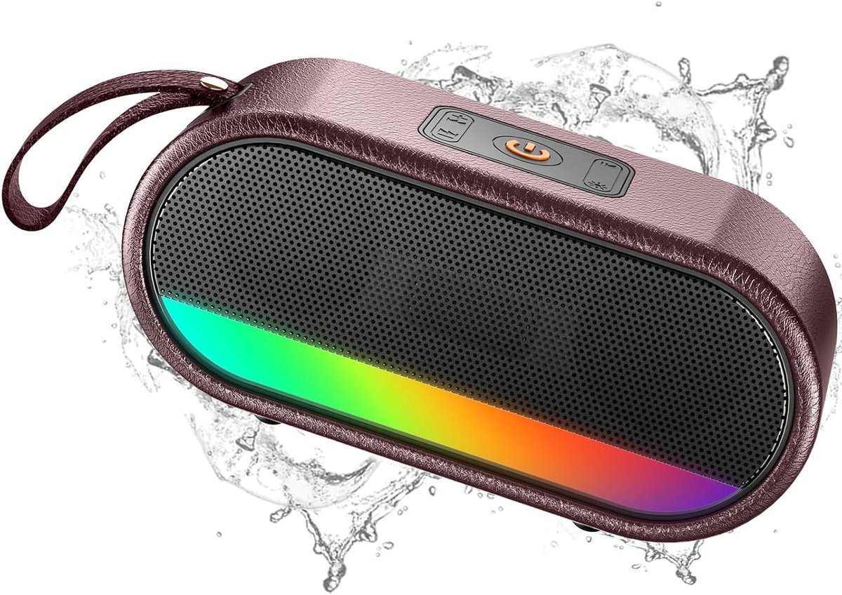Draagbare Bluetooth Luidspreker - Draadloze Speaker - Muziek Luisteren Buiten - IPX6 Waterdicht Ontwerp - 10 Uur Speeltijd - Bordeauxrood
